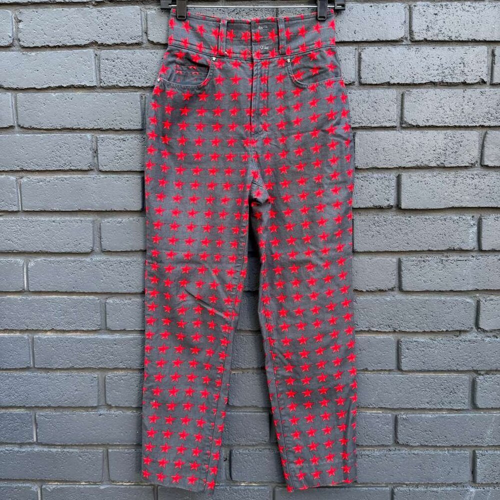 HTF VTG VERSACE Jeans Couture Italy Medusa Head Red Star Tapered Leg High Rise
